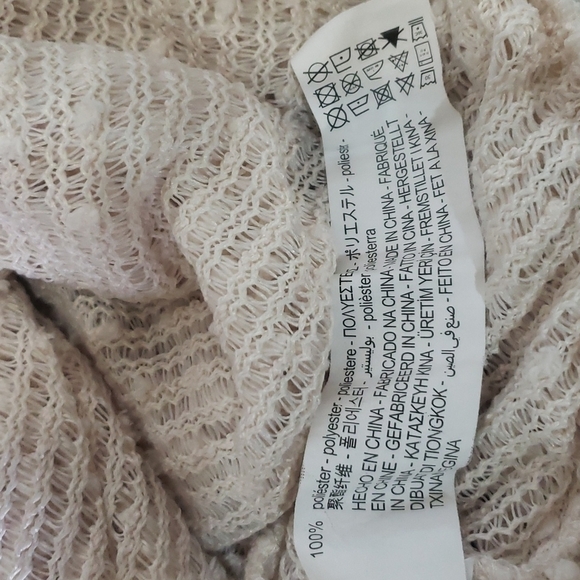 𝅺ZARA TRAFALUC Fringe Pom Pom Loose Knit Ruffle Trim Hem Cropped Sweater Top - Picture 9 of 9